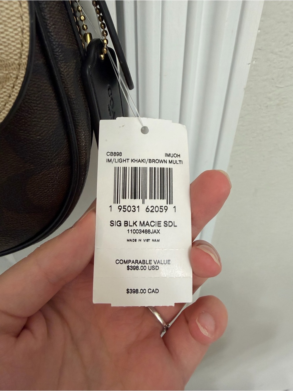 Coach Two-Tone Beige and Brown Signature Crossbody - Picture 4 of 5
